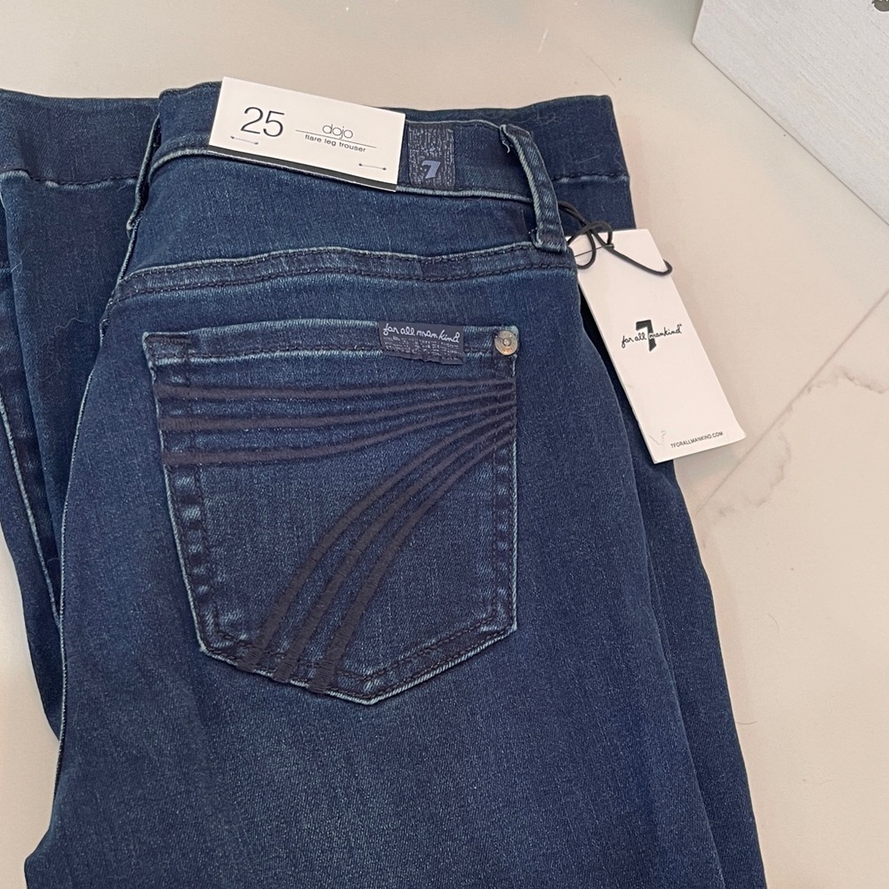 7 For All Mankind Women's Dark Blue Boot Cut Jeans